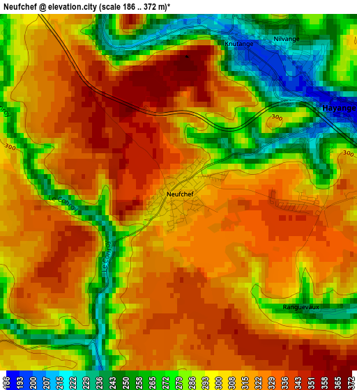 Neufchef elevation map