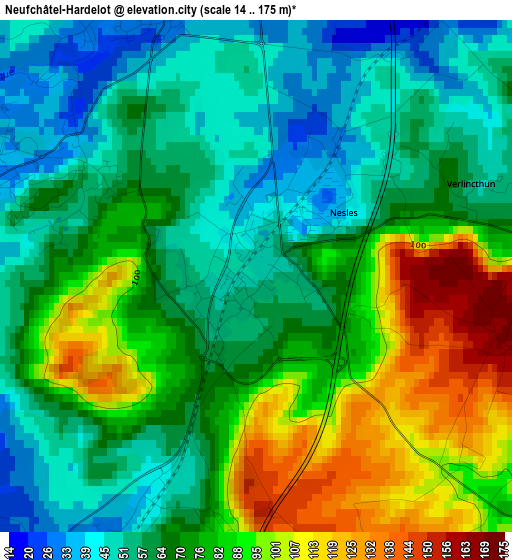 Neufchâtel-Hardelot elevation map