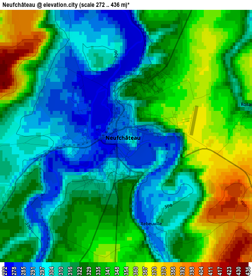 Neufchâteau elevation map