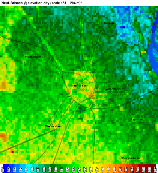 Neuf-Brisach elevation map