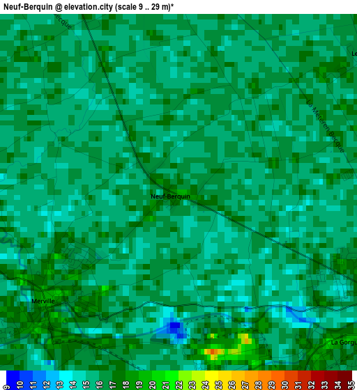 Neuf-Berquin elevation map