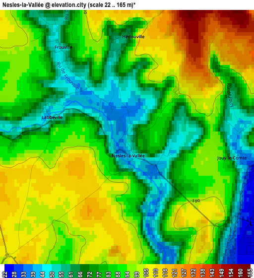 Nesles-la-Vallée elevation map