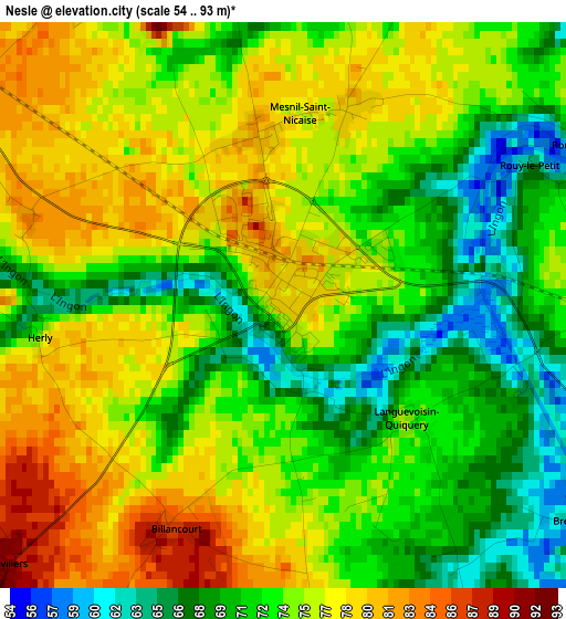 Nesle elevation map