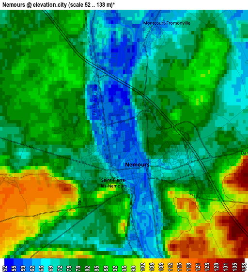 Nemours elevation map