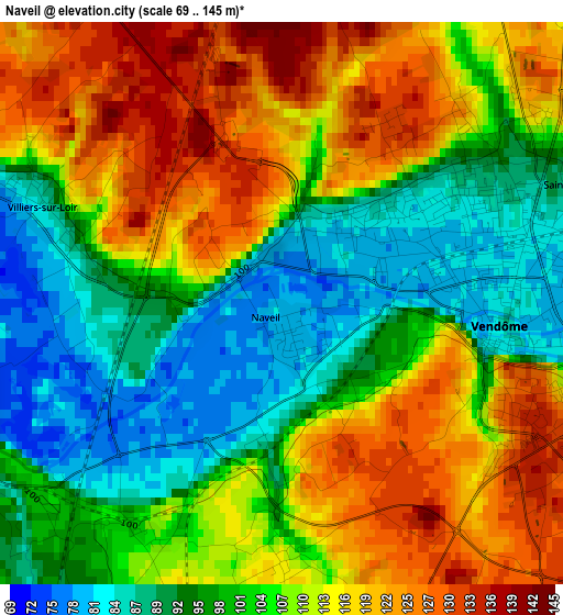 Naveil elevation map