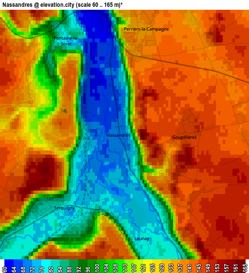 Nassandres elevation map