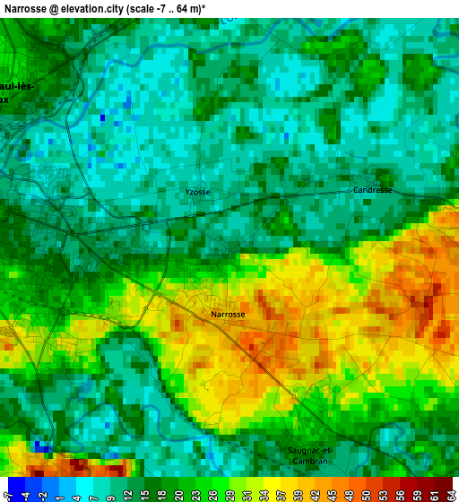 Narrosse elevation map