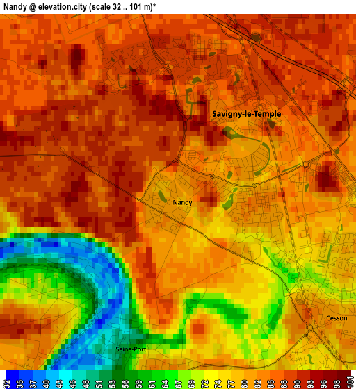 Nandy elevation map