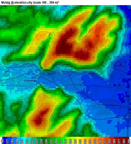 Mutzig elevation map