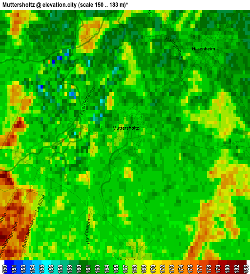 Muttersholtz elevation map