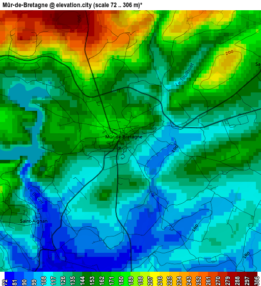 Mûr-de-Bretagne elevation map