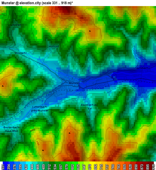 Munster elevation map