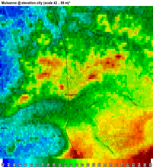 Mulsanne elevation map