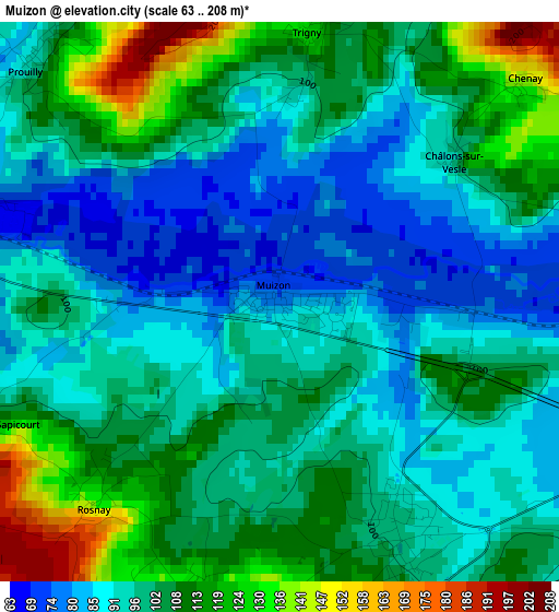 Muizon elevation map