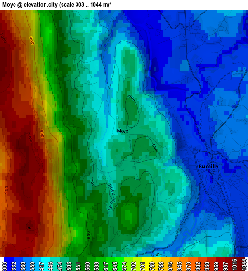 Moye elevation map