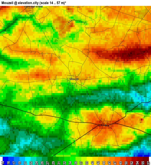 Mouzeil elevation map