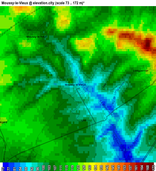 Moussy-le-Vieux elevation map