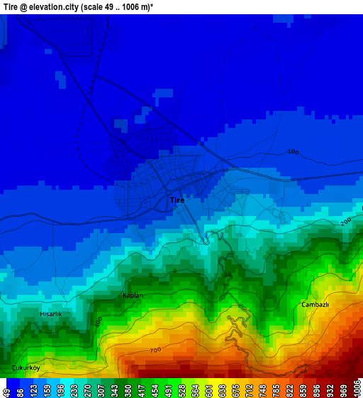 Tire elevation map