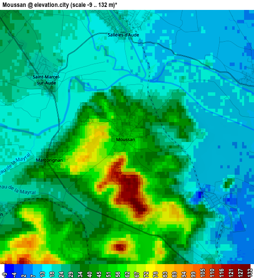 Moussan elevation map