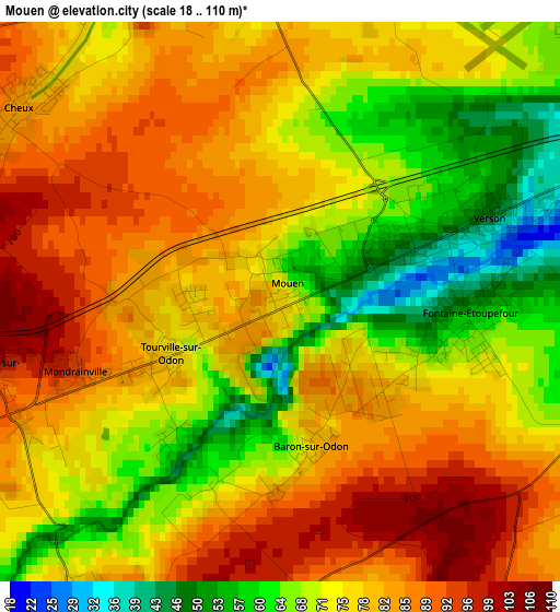 Mouen elevation map