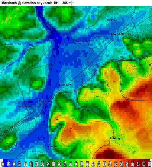 Morsbach elevation map