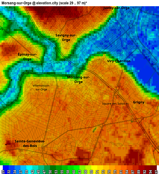 Morsang-sur-Orge elevation map