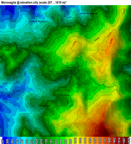 Morosaglia elevation map