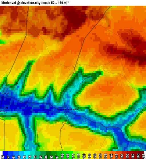 Morienval elevation map