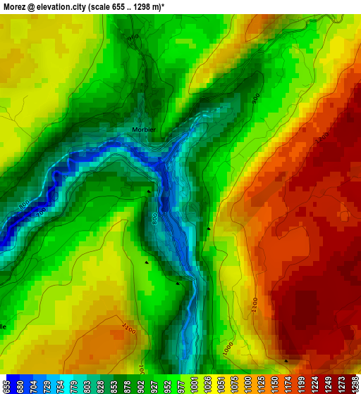 Morez elevation map