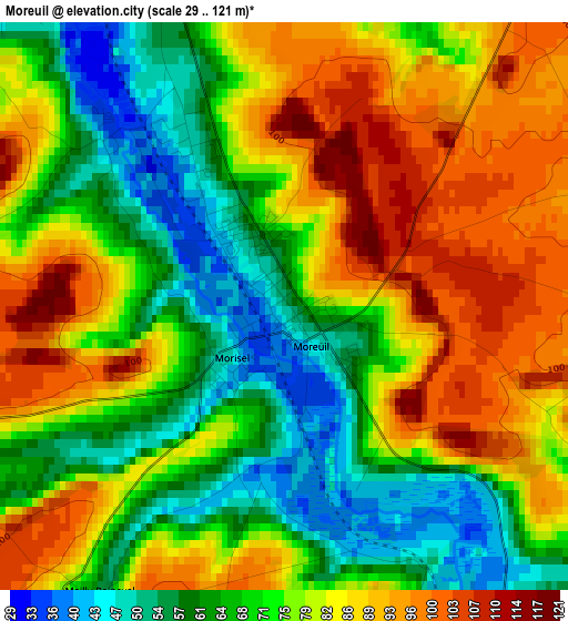 Moreuil elevation map