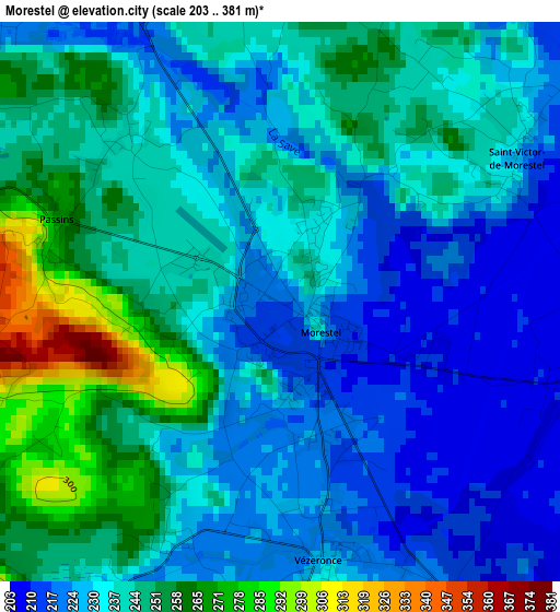 Morestel elevation map