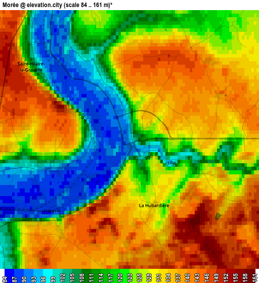 Morée elevation map