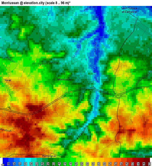 Montussan elevation map