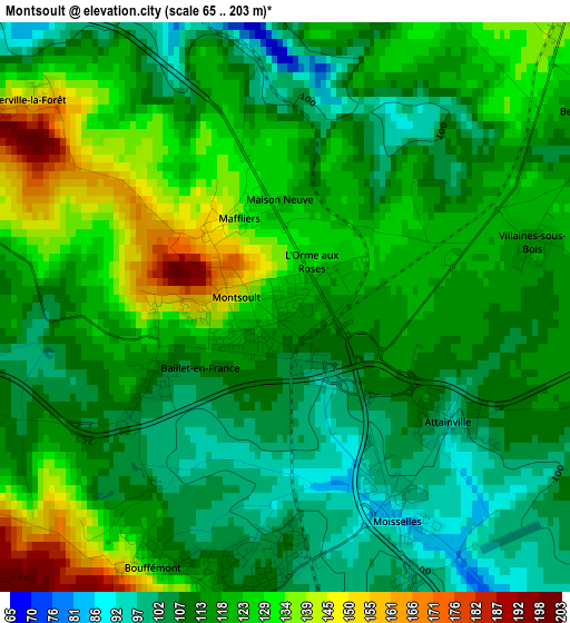 Montsoult elevation map