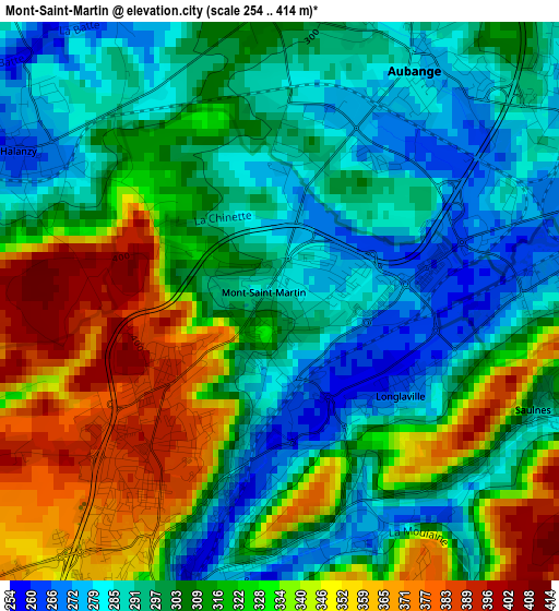 Mont-Saint-Martin elevation map