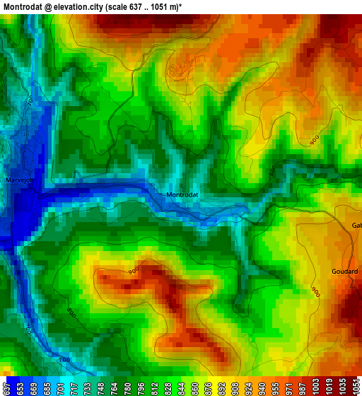 Montrodat elevation map