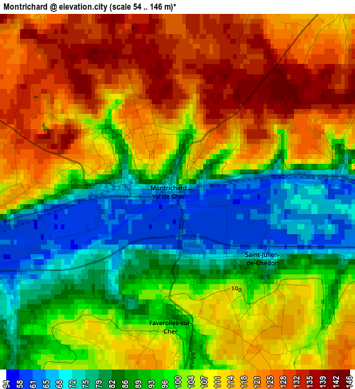 Montrichard elevation map