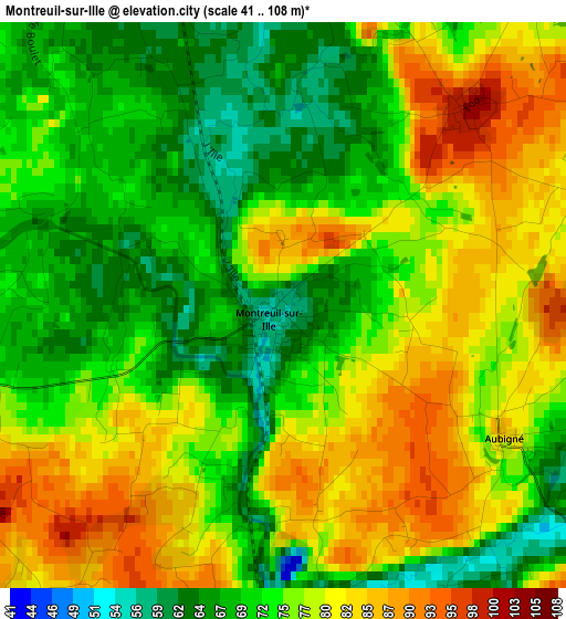Montreuil-sur-Ille elevation map