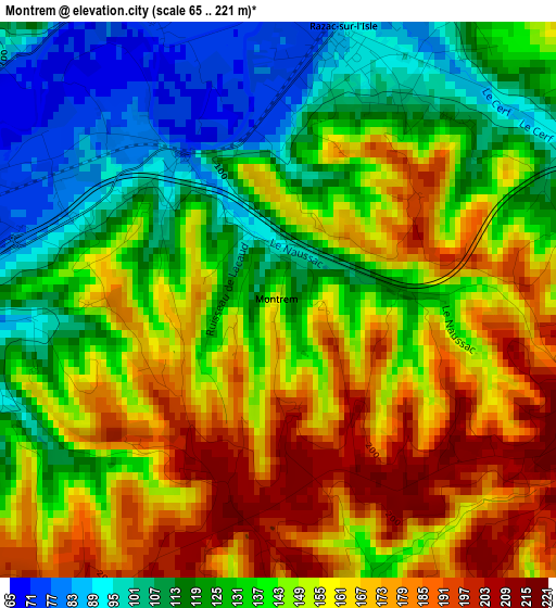 Montrem elevation map