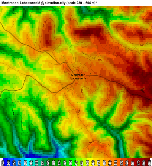 Montredon-Labessonnié elevation map