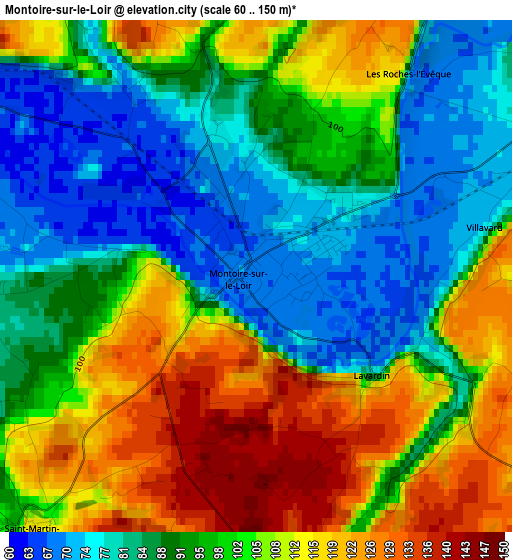 Montoire-sur-le-Loir elevation map