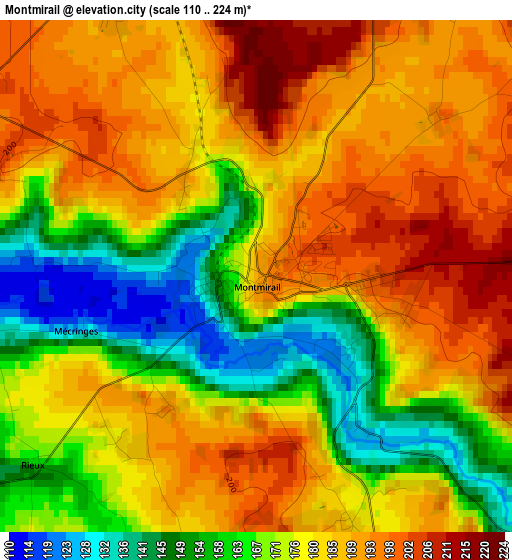 Montmirail elevation map