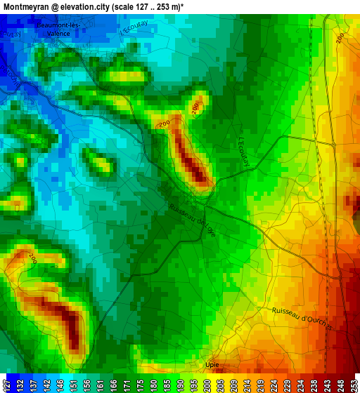 Montmeyran elevation map