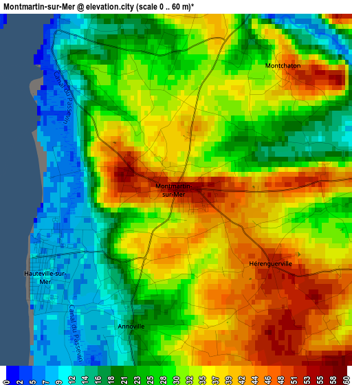 Montmartin-sur-Mer elevation map