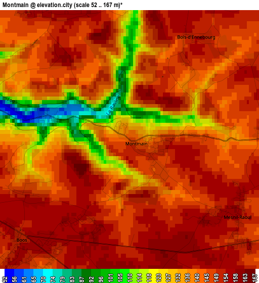 Montmain elevation map