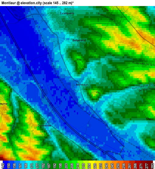 Montlaur elevation map