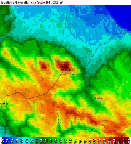 Montjoire elevation map