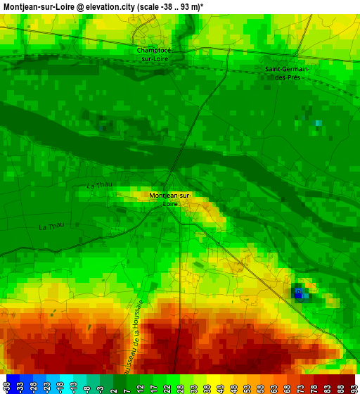 Montjean-sur-Loire elevation map