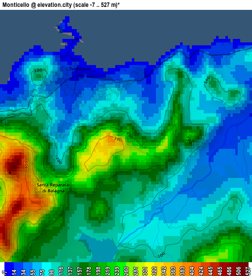 Monticello elevation map