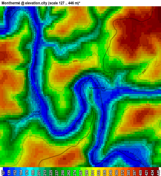 Monthermé elevation map